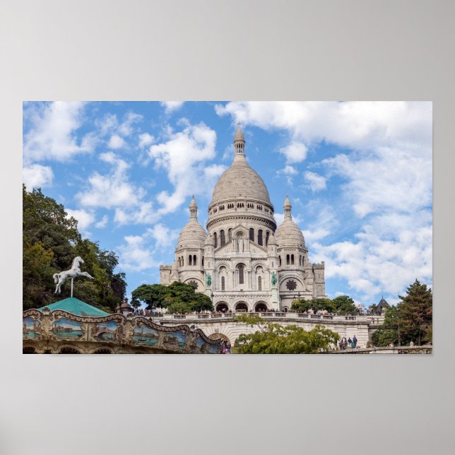 Affiche Sacré Coeur sur Montmartre - Paris, France (Devant)
