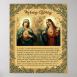 Affiche Sacré Jésus Immaculé Coeur Marie Anges Cherubs<br><div class="desc">Belle matinée de prière avec le Sacré Coeur Immaculé de Jésus & Marie Les Anges et les Cherubs sont dans l'arrière - plan.</div>