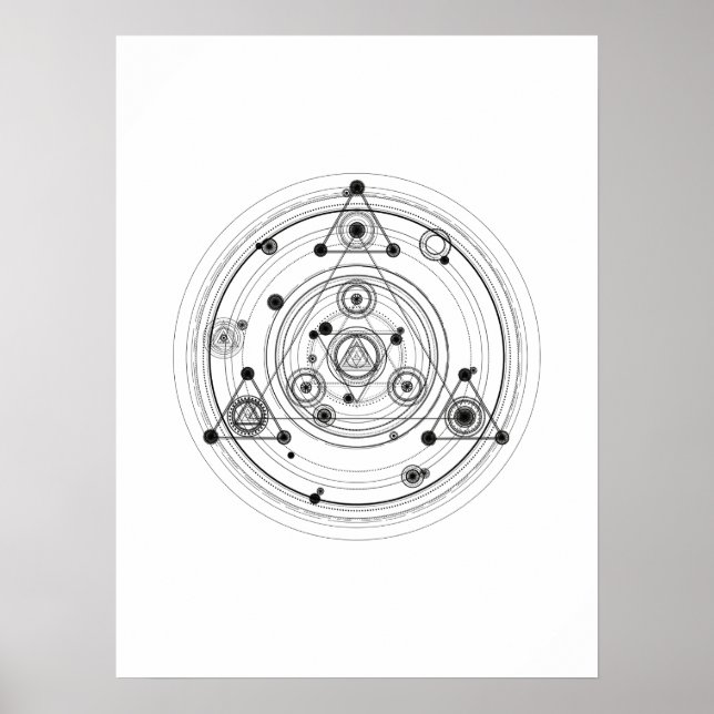Affiche Sacred geometry and geometric alchemy design (Devant)