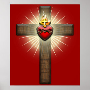 Affiche Sacred Heart de Jésus-Cross