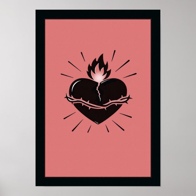 Affiche Sacred Heart Reimagined – Minimal Symbolic Art (Devant)