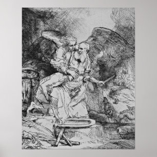 Affiche Sacrifice d'Abraham - Rembrandt - c1655