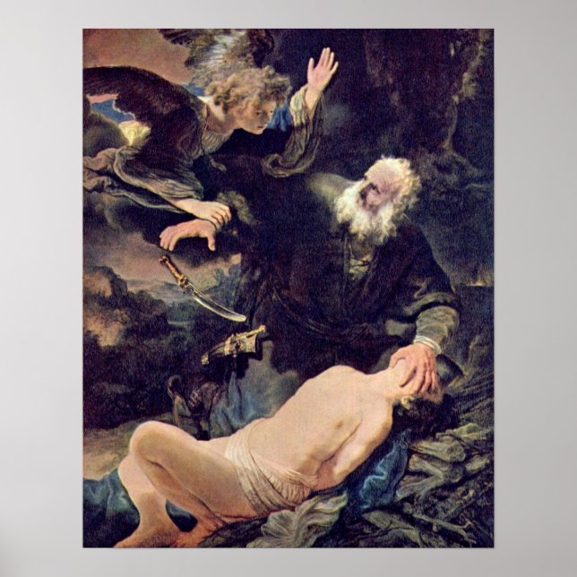 Affiche Sacrifice d'Isaac par Rembrandt van Rijn (Devant)
