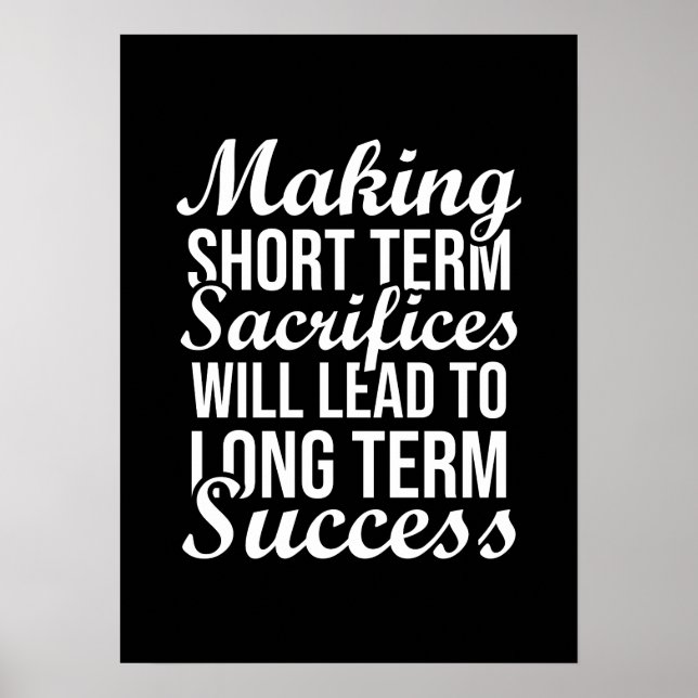 Affiche Sacrifice Pour Le Succès - Gym, Hustle, Succès (Devant)