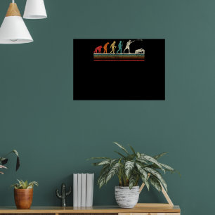 Affiche Sacs de haricots de cornhole d'évolution rétro drô