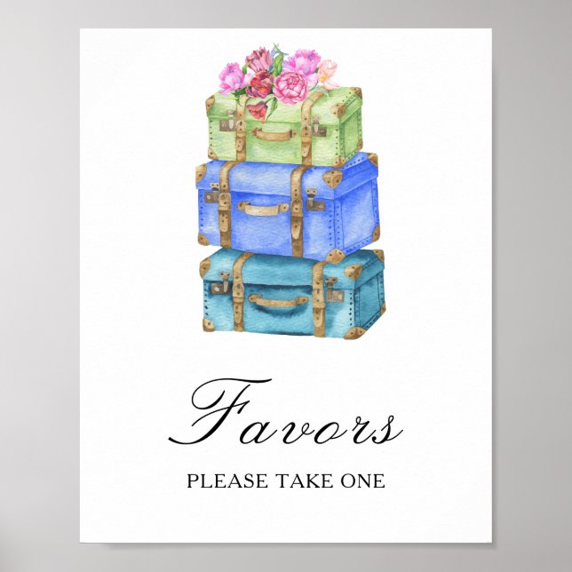Affiche Sacs de voyage cadeaux de shower de mariage  (Devant)