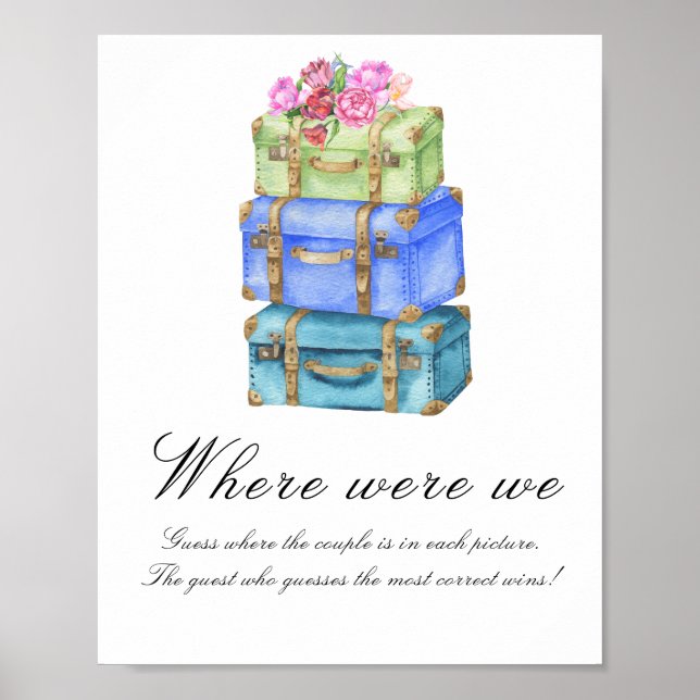 Affiche Sacs de voyage douche de mariée Où étions-nous (Devant)