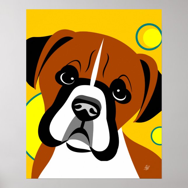 Affiche Sad face Boxer Dog Art (Devant)