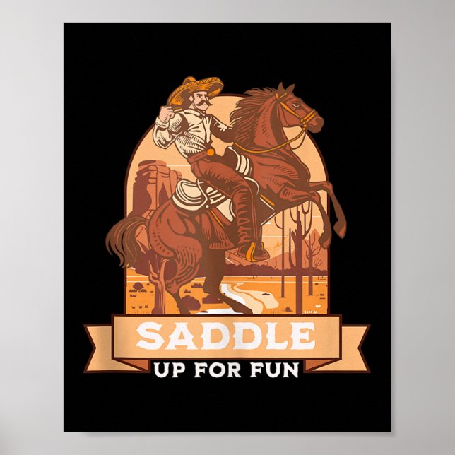 Affiche Saddup Pour Fun Cowboy Western Riding Humour Tank (Devant)