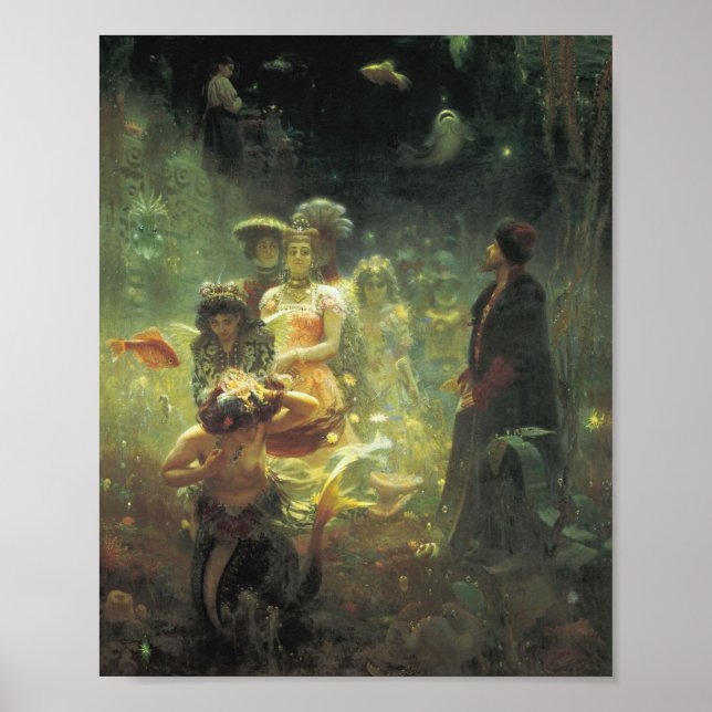 Affiche Sadko Dans Le Royaume Sous-Marin Par llya Repin (Devant)