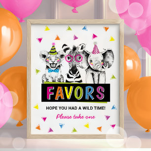 Affiche Safari Animaux Favoriser Signal Anniversaire Fête