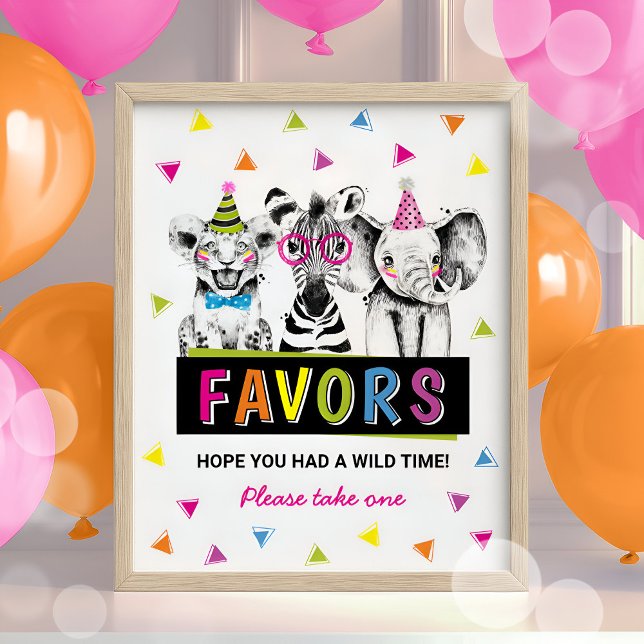 Affiche Safari Animaux Favoriser Signal Anniversaire Fête (Créateur téléchargé)
