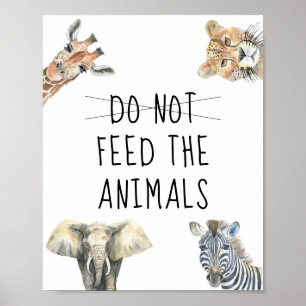 Affiche Safari animaux sauvages - Ne pas NOURRIR LES ANIMA