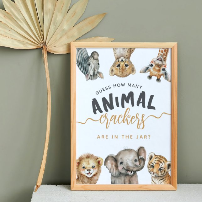 Affiche Safari animaux sauvages un jeu de Baby shower mode (Créateur téléchargé)