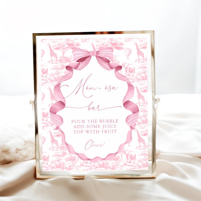 Affiche Safari Animaux Toile de Jo Baby shower Mom-osa Bar (Créateur téléchargé)