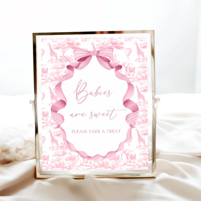 Affiche Safari Animaux Toile rose de Jouy Les bébés sont s (Créateur téléchargé)