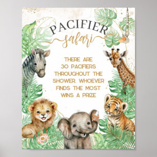 Affiche Safari animaux Tropical Shower pacifier jeu de cha