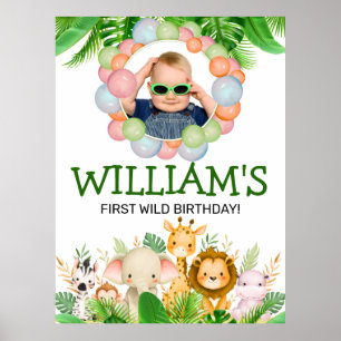 Affiche Safari ANIMAUX Wild One Anniversaire PHOTO