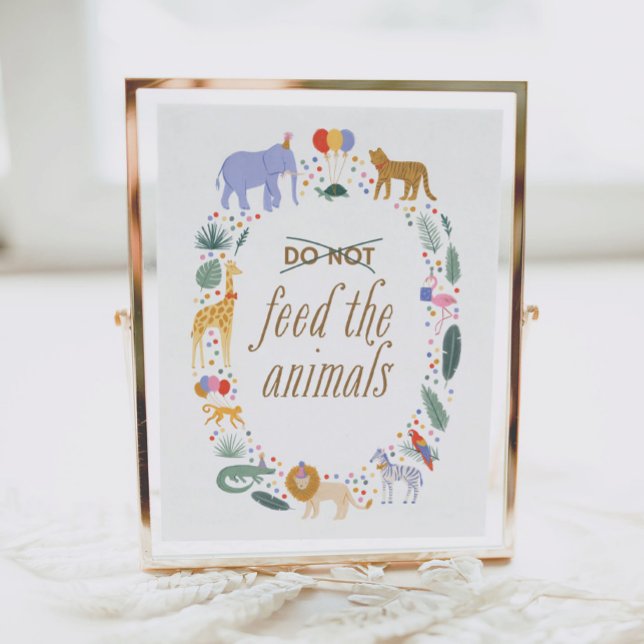 Affiche Safari Anniversaire Ne pas nourrir les animaux Sig (Créateur téléchargé)