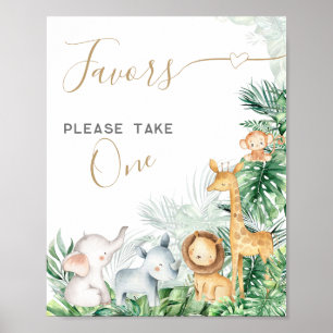 Affiche Safari Bébé Animaux Baby shower Sweet faveurs