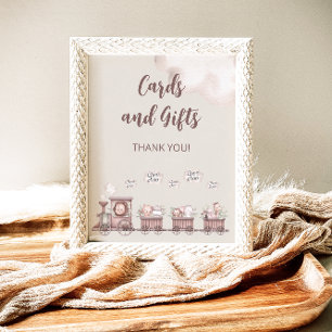 Affiche Safari Bébé Animaux Cartes de train et cadeaux