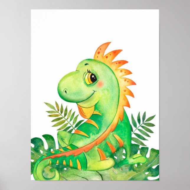 Affiche Safari Dans La Jungle Bébé Iguane (Devant)