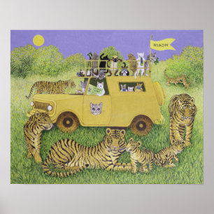 Affiche Safari de chat