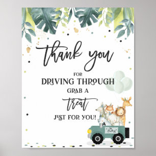 Affiche Safari Drive By Baby shower Treat Favoriser Sign