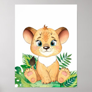 Affiche Safari In The Jungle Baby Lion Cub