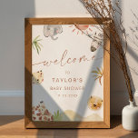 Affiche SAFARI Jungle Animaux Baby shower Bienvenue<br><div class="desc">Promenez-vous dans un voyage enchanteur à travers la nature sauvage avec cette magnifique collection sur le thème du Safari. Avec de charmantes aquarelles d'adorables animaux sur fond de teintes désert feutrées, cette collection apporte la sérénité et l'émerveillement de la savane à vos célébrations. Parfait pour les baby showers et les...</div>