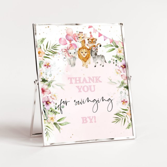 Affiche Safari merci pour votre balançoire d'anniversaire (Créateur téléchargé)