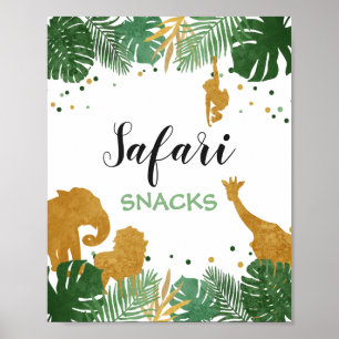 Affiche Safari snacks Sign Zoo Jungle Décor de table