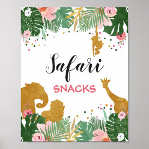 Affiche Safari snacks Sign Zoo Jungle Décor de table