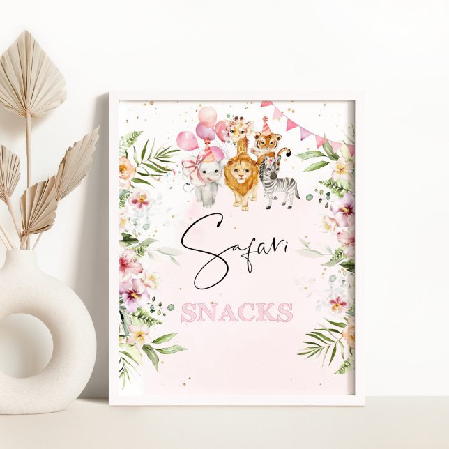 Affiche Safari snacks table d'anniversaire (Créateur téléchargé)