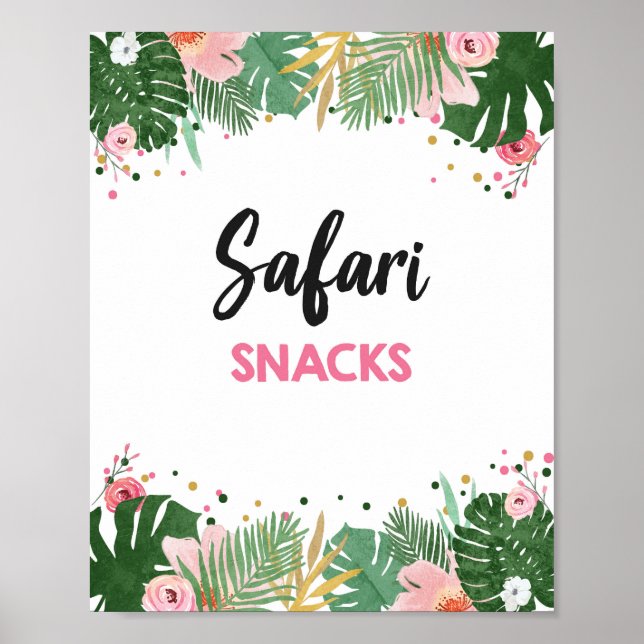Affiche Safari Snacks Tropical Safari Girl Signal d'annive (Devant)