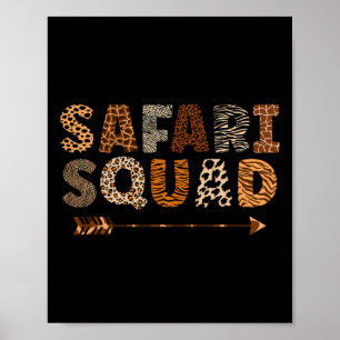 Affiche Safari Squad African Family Vacances Zoologiste An