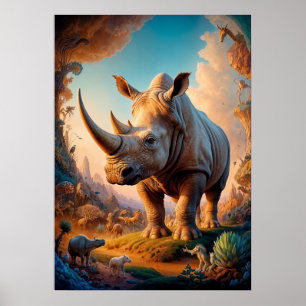 Affiche Safari Surreal Rhino