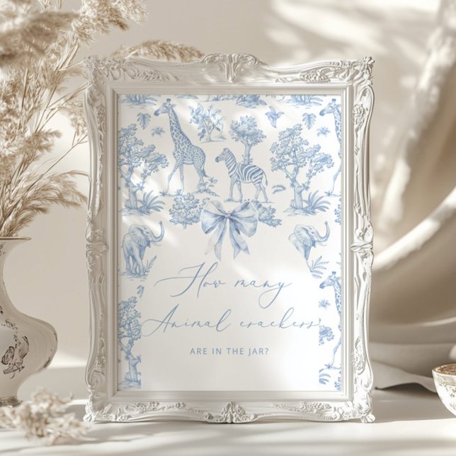 Affiche Safari Toile de Jouy Combien de crackers d'animaux (Créateur téléchargé)