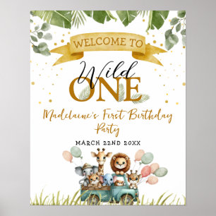 Affiche Safari Welcome Wild One First Birthday Party