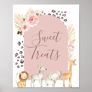 Affiche Safari Wild Animals aquarelle Sweet Traitements si