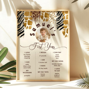 Affiche Safari Wild photo d'anniversaire Milestone