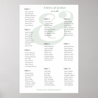 Affiche Sage Ampersand Mariage | Plan de table 10