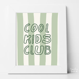 Affiche Sage Crème Rayé Rétro Club des Enfants Sage Crèche