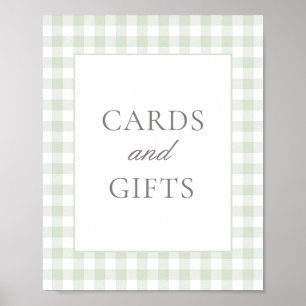 Affiche Sage En vichy Cartes de Baby shower et Symbole Cad