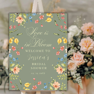 Affiche Sage Fleur d'Amour Panneau de Bienvenue pour la Ba