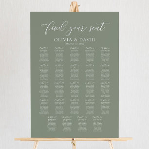Affiche Sage Green 24 Tables Trouvez Votre Siège Carte De