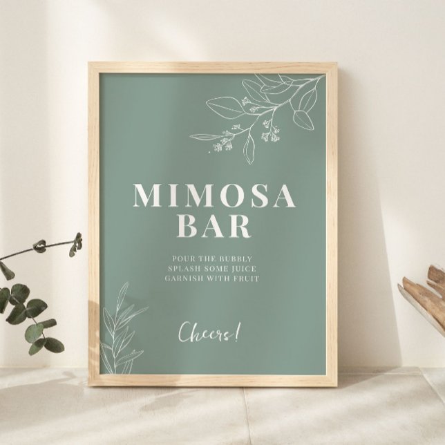 Affiche Sage Green Bar Mariage Mimosa (Créateur téléchargé)