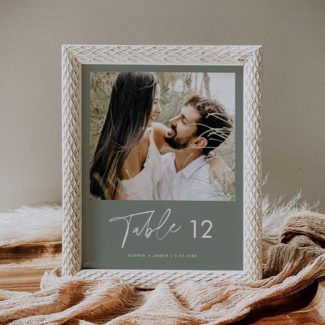 Affiche SAGE Green Bohemian Photo Table Numéro 8x10 (Créateur téléchargé)