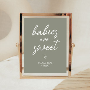 Affiche Sage Green Boho minimaliste Les bébés sont doux