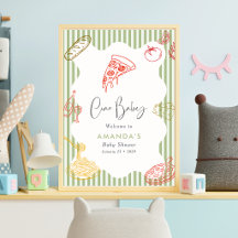 Sage Green Ciao Baby Pizza Italienne Baby Shower